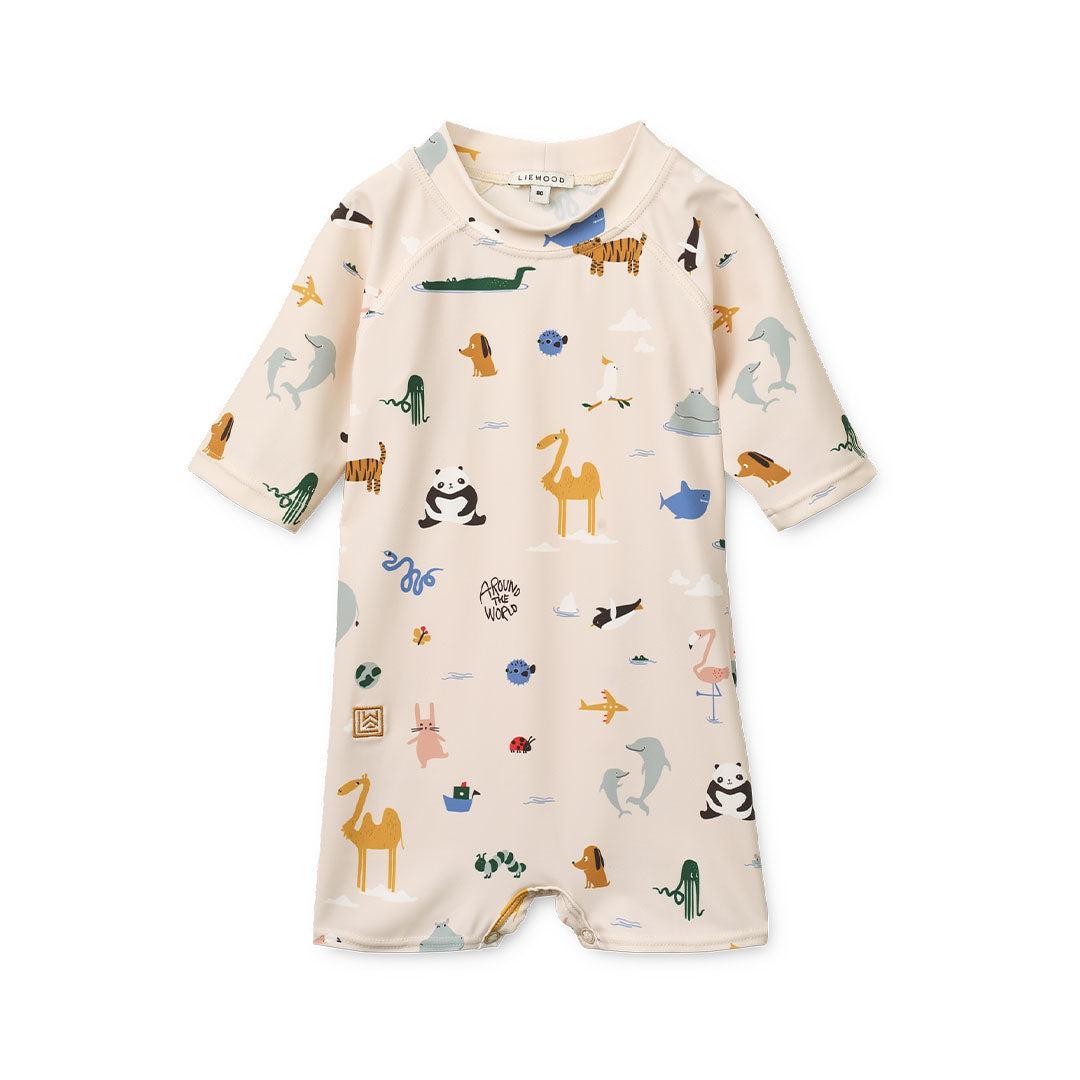 Liewood Thor Baby Swim Jumpsuit - Around The World / Sandy-Swimsuits-Around The World / Sandy-56 | Natural Baby Shower