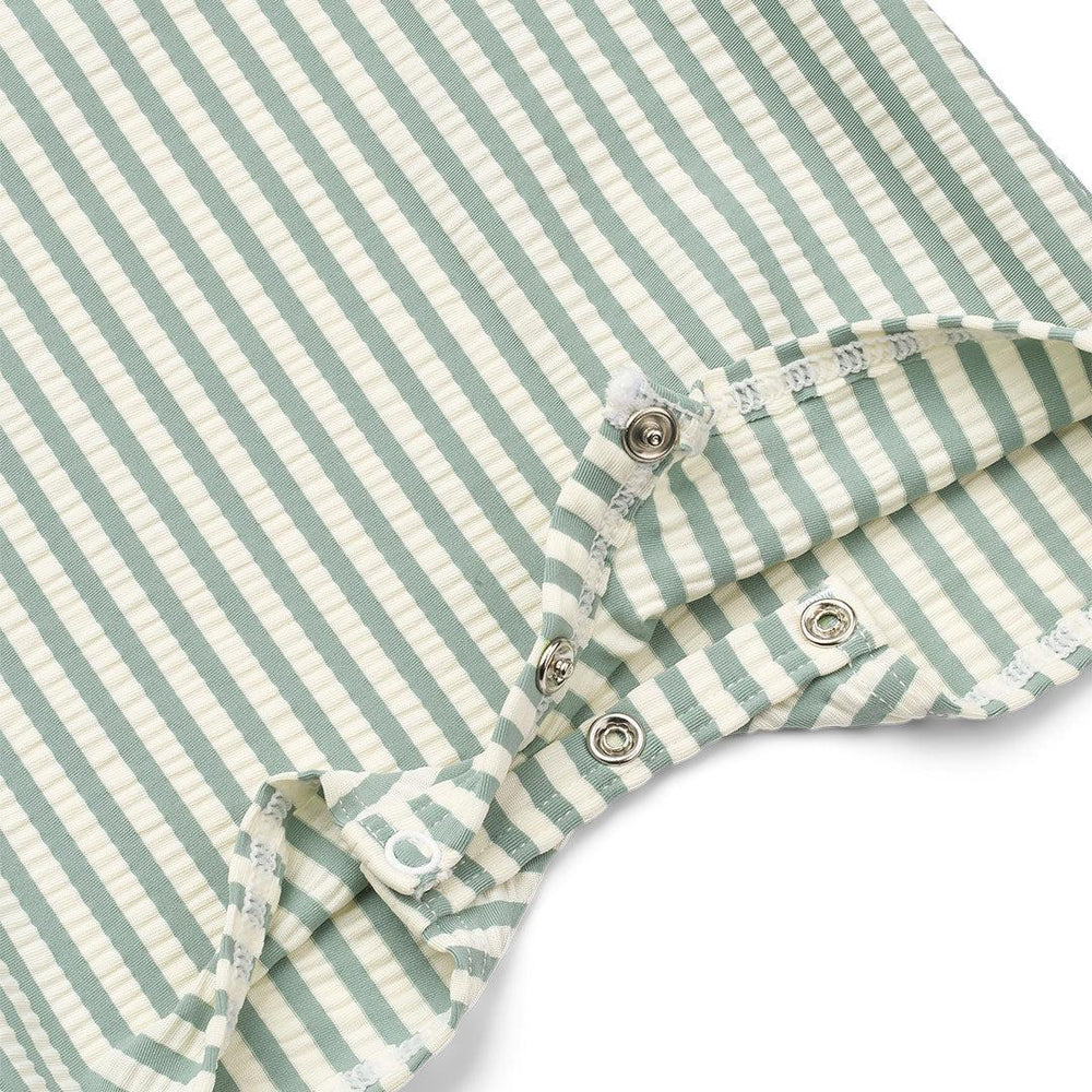 Liewood Thor Seersucker Baby Swim Jumpsuit - Peppermint / Sandy-Swimsuits-Peppermint / Sandy-56 | Natural Baby Shower