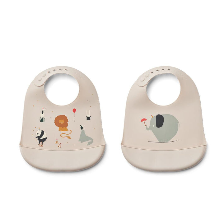 Liewood Tilda Printed Bib 2-Pack - Circus / Sandy-Bibs-Circus / Sandy-One size | Natural Baby Shower
