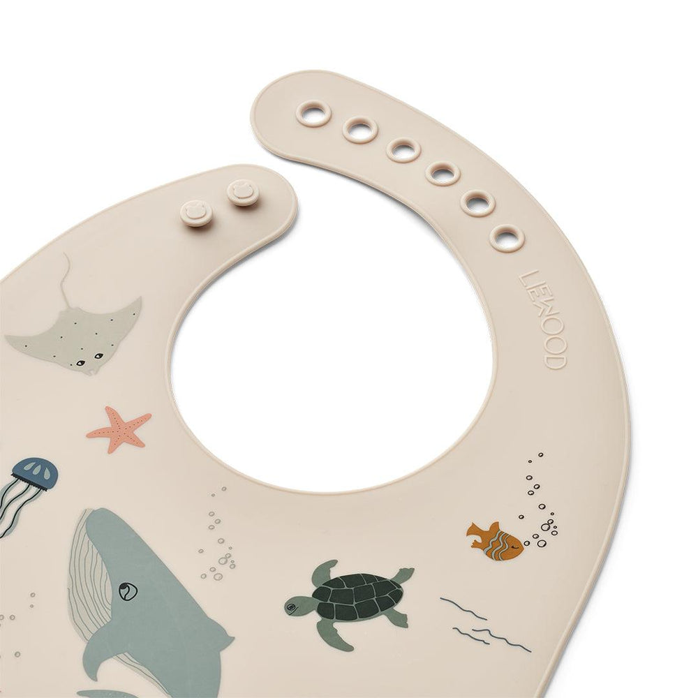 Liewood Tilda Printed Bib - 2 Pack - Sea Creature - Sandy-Bibs-Sea Creature/Sandy- | Natural Baby Shower