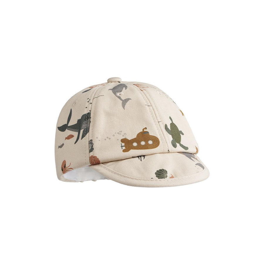 Liewood Tone Baby Printed Cap - Sea Creature - Sandy-Hats-Sea Creature/Sandy-1-2y | Natural Baby Shower