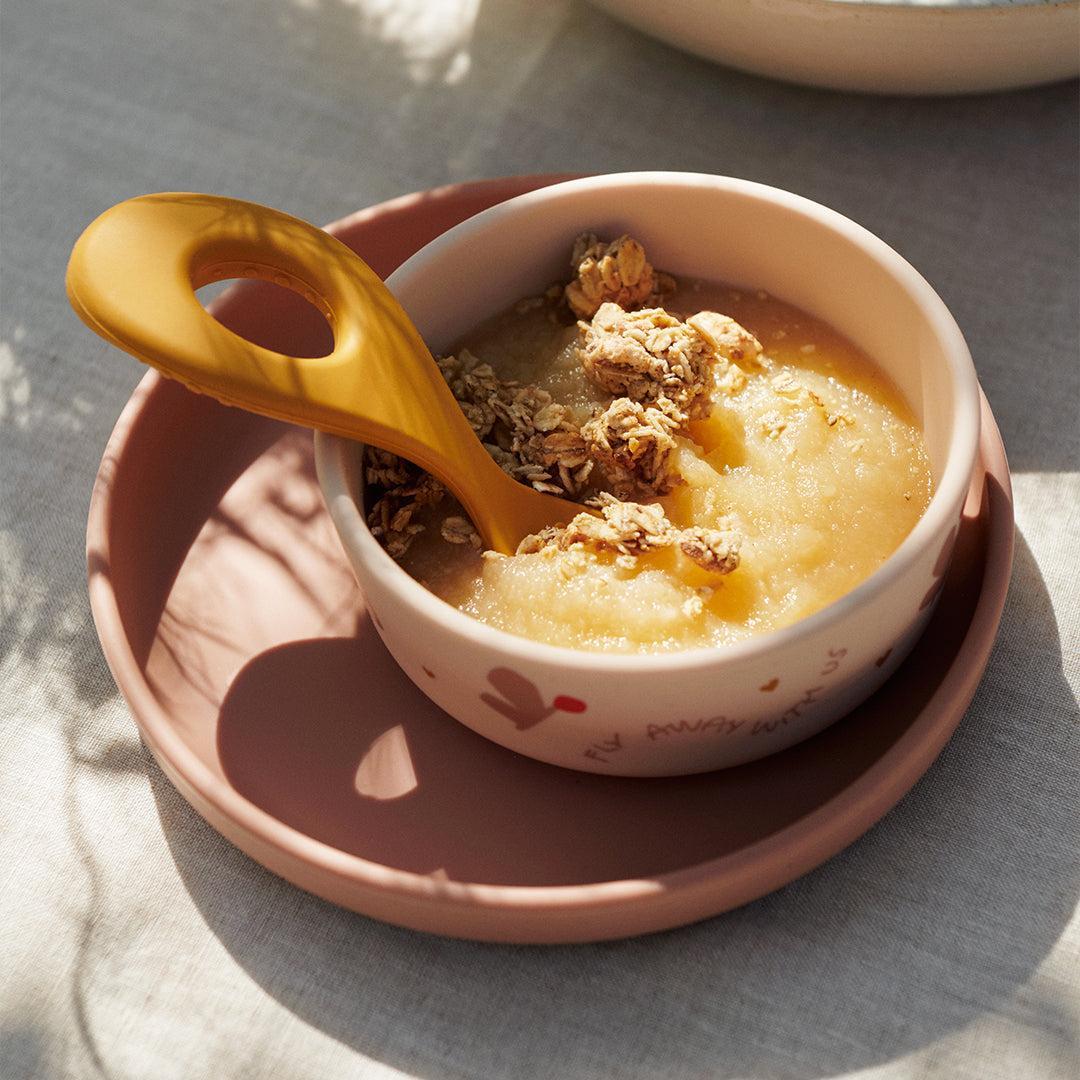 Liewood Vivi Printed Tableware Set - Butterfly / Apple Blossom-Feeding Sets-Butterfly / Apple Blossom- | Natural Baby Shower