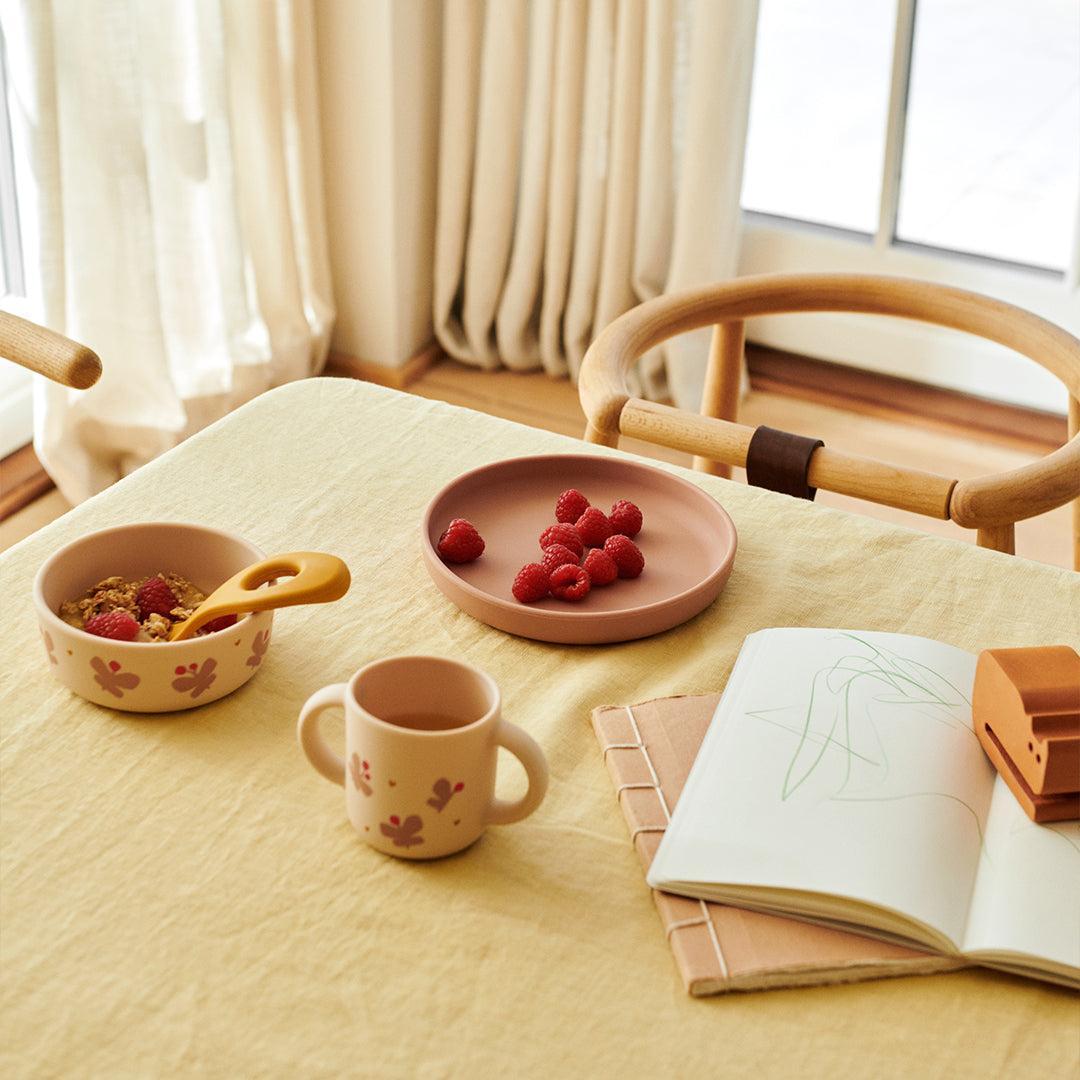 Liewood Vivi Printed Tableware Set - Butterfly / Apple Blossom-Feeding Sets-Butterfly / Apple Blossom- | Natural Baby Shower