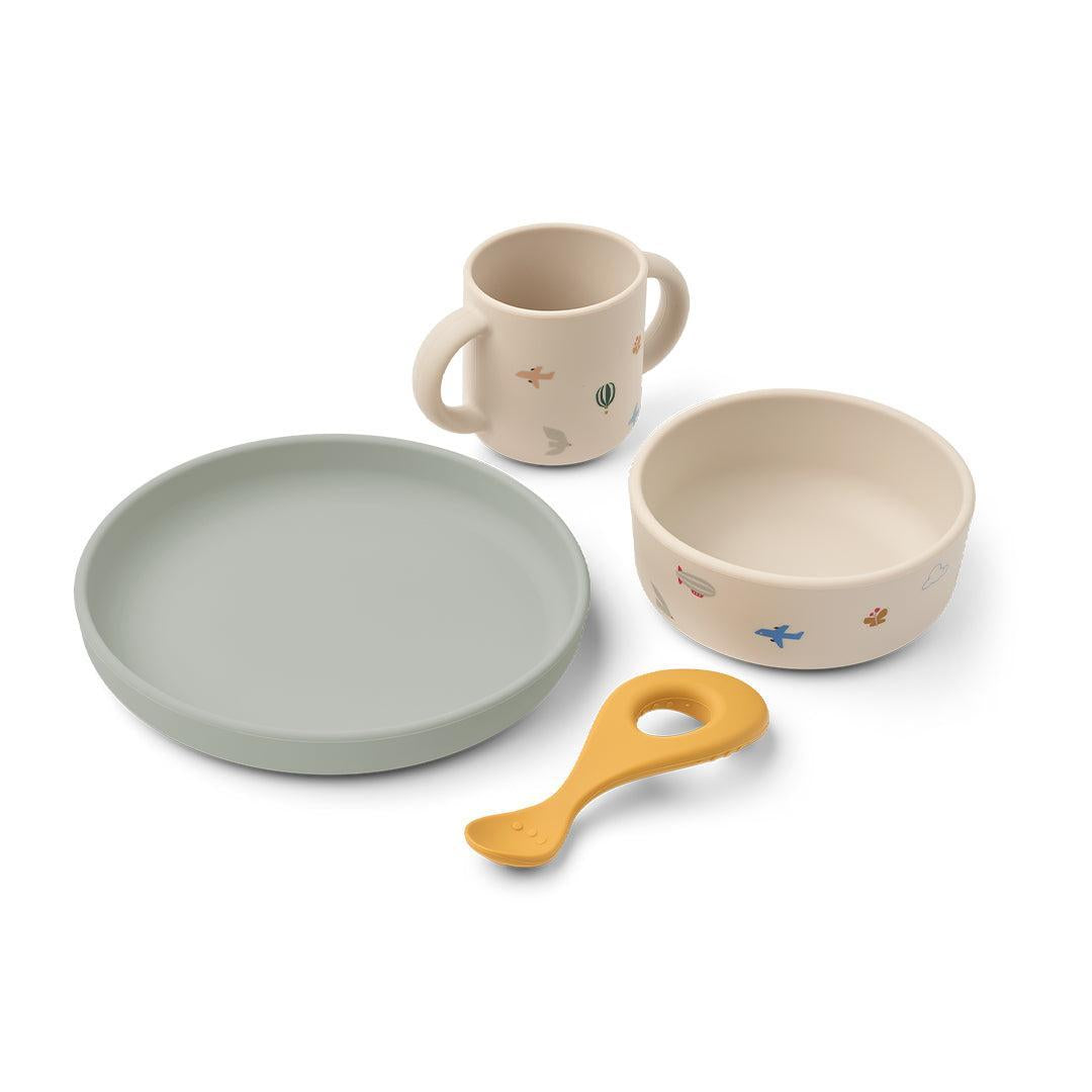 Liewood Vivi Printed Tableware Set - Flying / Sandy-Feeding Sets- | Natural Baby Shower