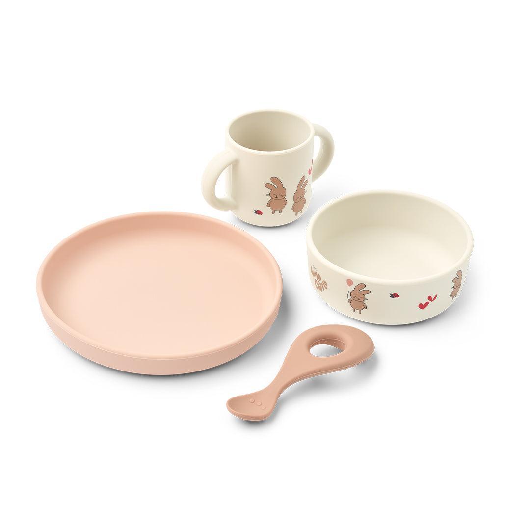 Liewood Vivi Printed Tableware Set - Wild Child / Rosey-Feeding Sets- | Natural Baby Shower