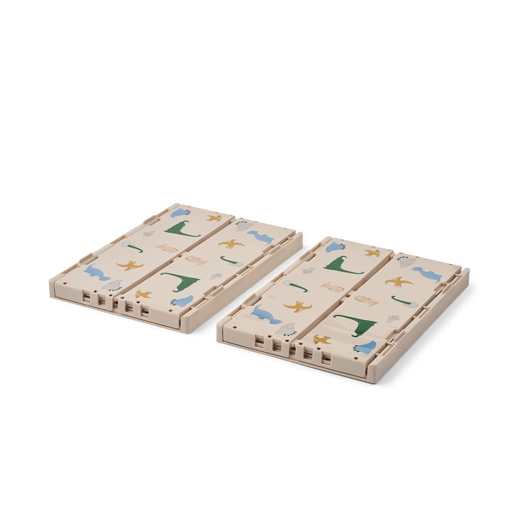 Liewood Weston Printed Storage Box M 2-pack - Dino Roar / Sandy-Storage Baskets- | Natural Baby Shower