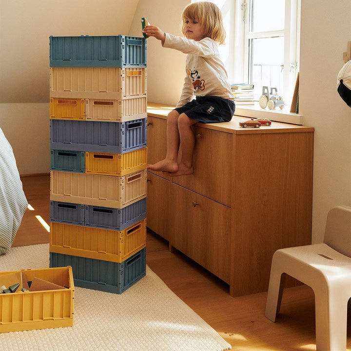 Liewood Weston Storage Box M 2-pack - Lemon Yellow-Storage Baskets-Lemon Yellow- | Natural Baby Shower