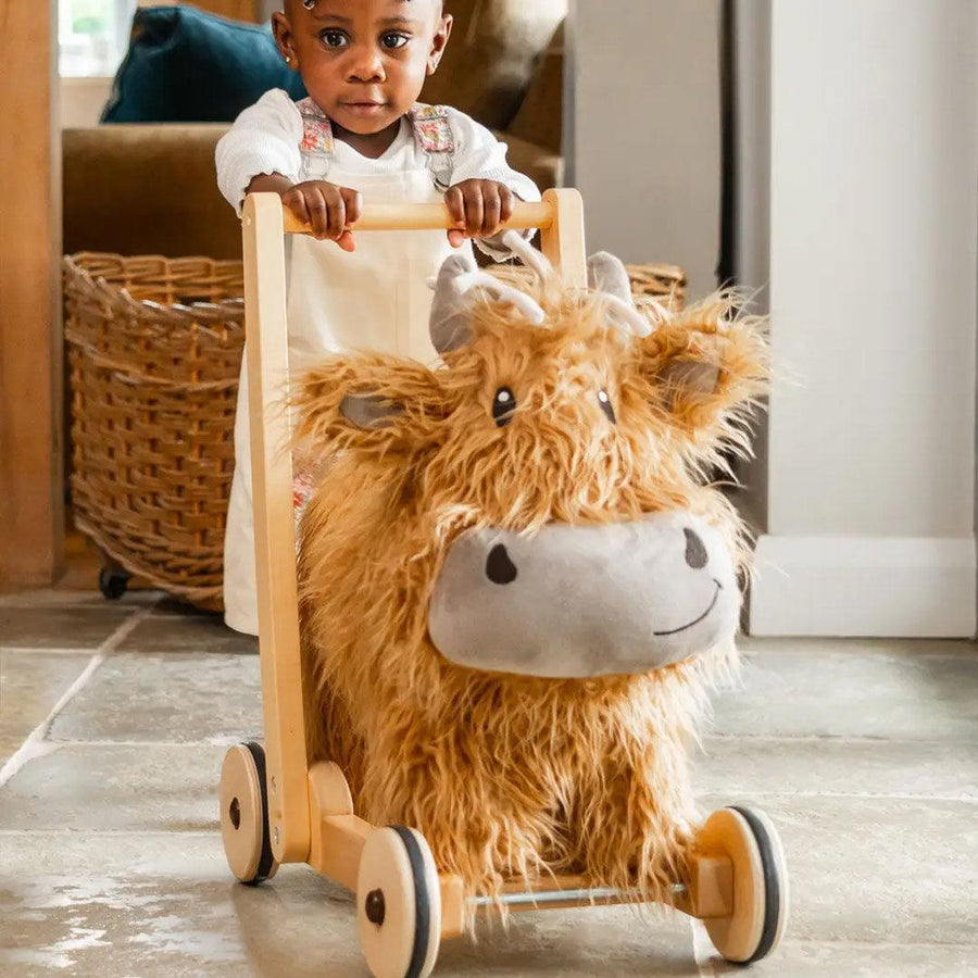 Little Bird Told Me - Push-Along - Highland Cow - Hubert-Push-Alongs-Hubert-12m+ | Natural Baby Shower