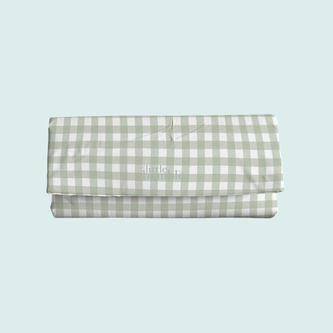 The Little Bumble Co. Travel Changing Mat - Sage Gingham-Travel Changing Mats-Sage Gingham- | Natural Baby Shower
