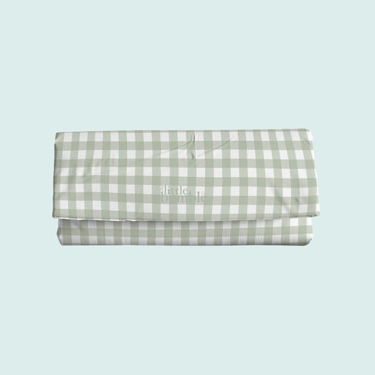 The Little Bumble Co. Travel Changing Mat - Sage Gingham-Travel Changing Mats-Sage Gingham- | Natural Baby Shower