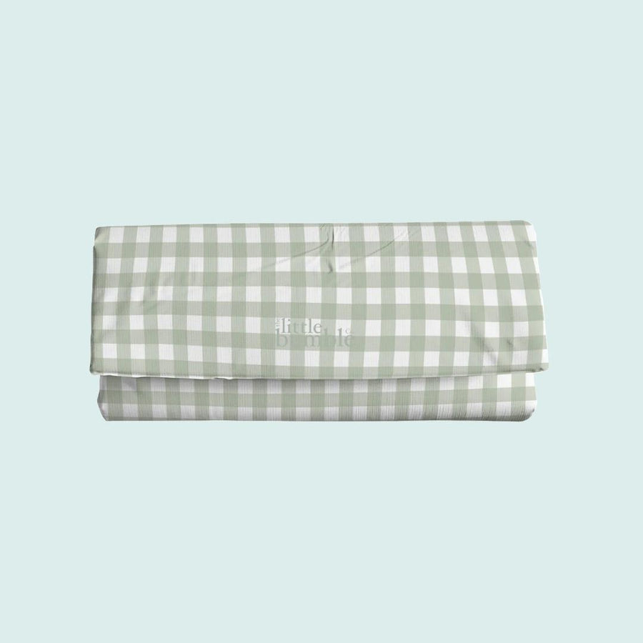 The Little Bumble Co. Travel Changing Mat - Sage Gingham-Travel Changing Mats-Sage Gingham- | Natural Baby Shower