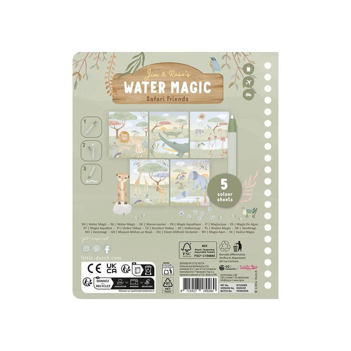Little Dutch Watermagic Book - Safari Rosa-Arts + Crafts- | Natural Baby Shower