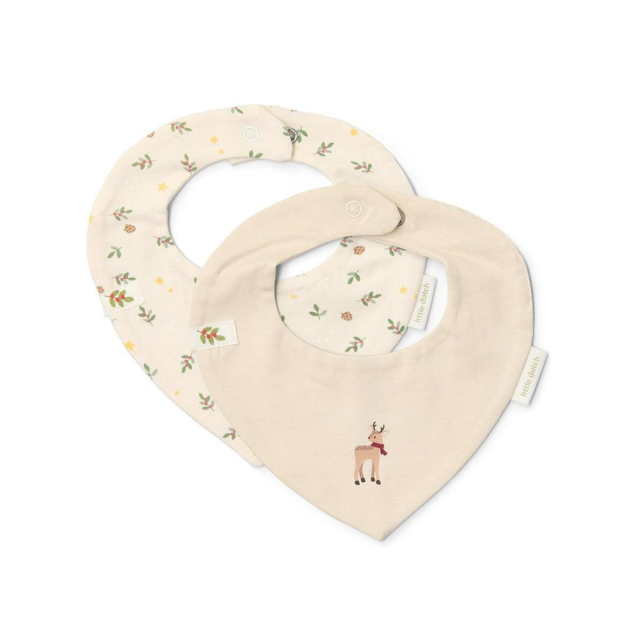 Little Dutch 2 Pack Bandana Bib - Little Christmas-Bibs-Little Christmas- | Natural Baby Shower