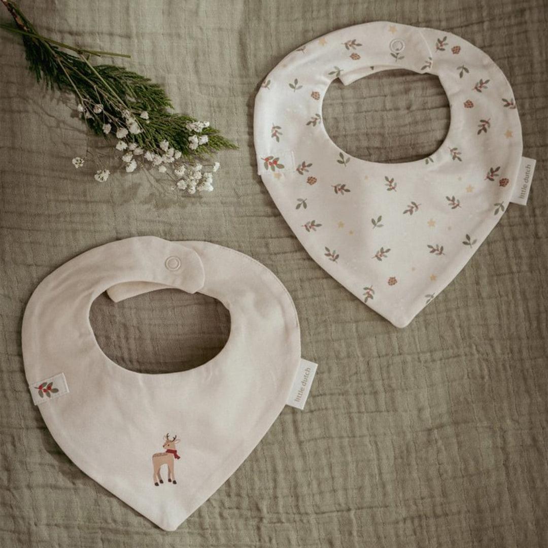 Little Dutch 2 Pack Bandana Bib - Little Christmas-Bibs-Little Christmas- | Natural Baby Shower