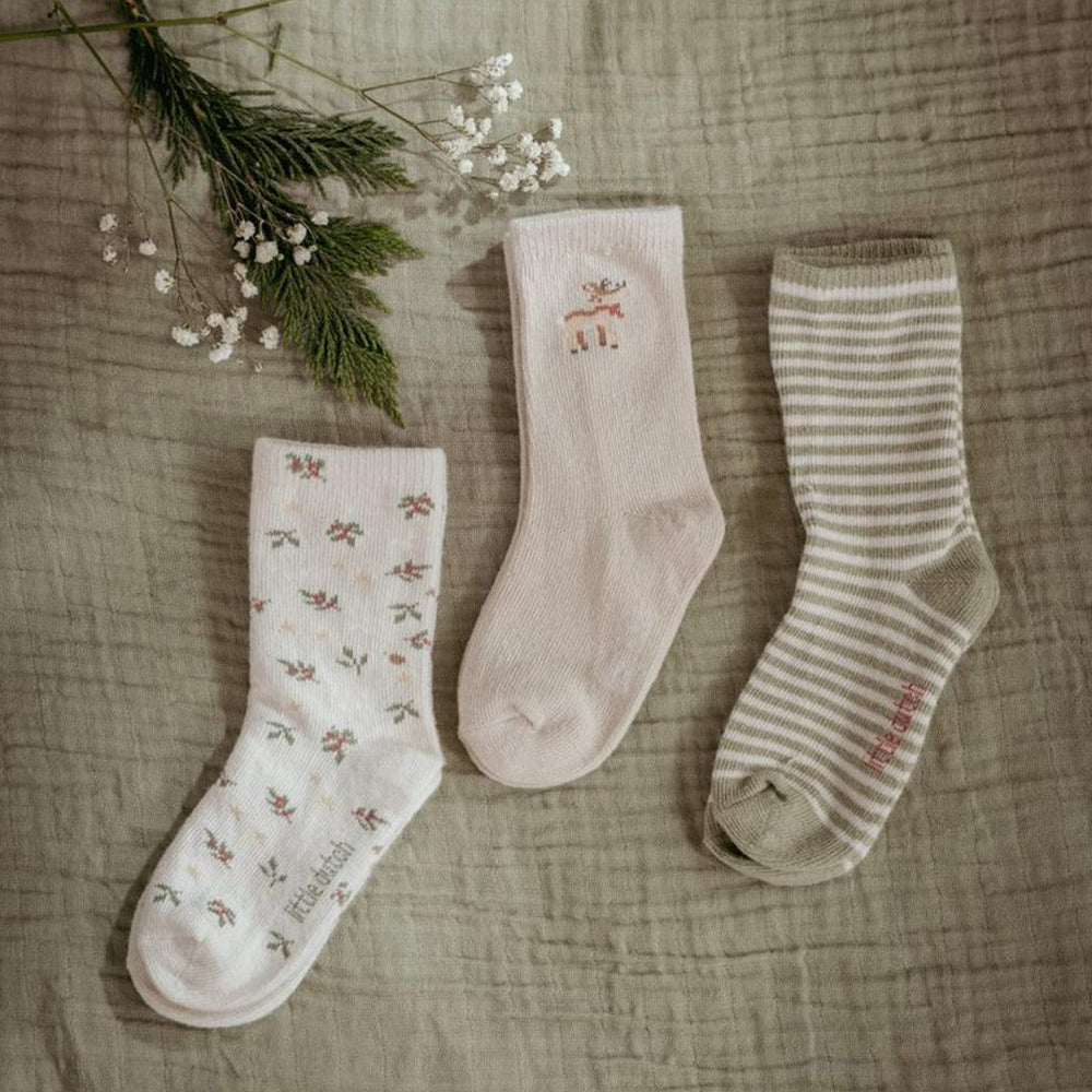 Little Dutch 3 Pack Socks - Little Christmas-Socks-Little Christmas-15/17 | Natural Baby Shower