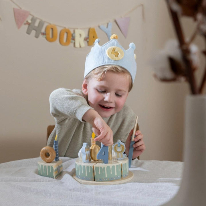 Little Dutch Birthday Crown With Numbers - Blue-Role Play-Blue- | Natural Baby Shower