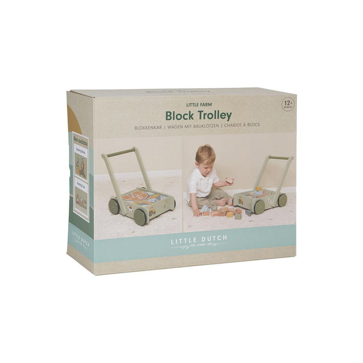 Little Dutch Block Trolley - Little Farm-Push-Alongs-Little Farm- | Natural Baby Shower