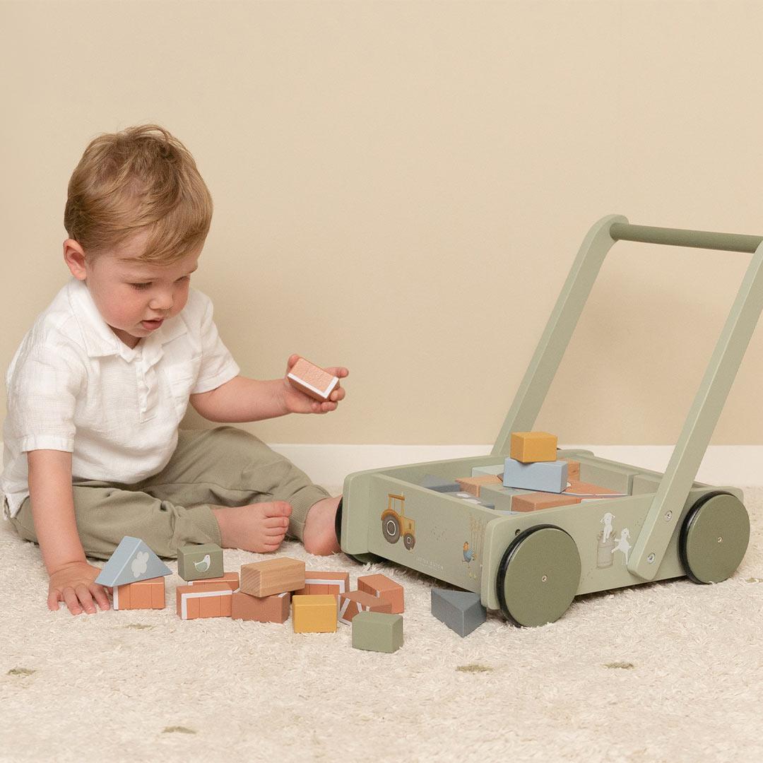 Little Dutch Block Trolley - Little Farm-Push-Alongs-Little Farm- | Natural Baby Shower