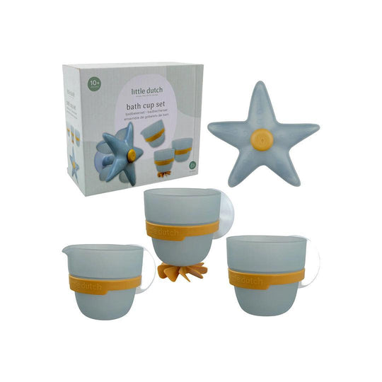 Little Dutch Bath Play Cups - Blue-Bath Toys-Blue- | Natural Baby Shower