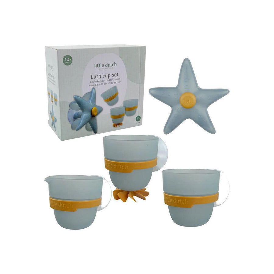 Little Dutch Bath Play Cups - Blue-Bath Toys-Blue- | Natural Baby Shower