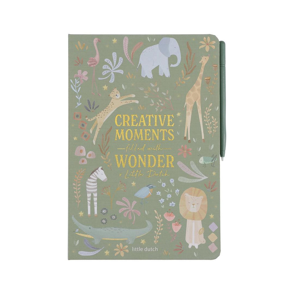 Little Dutch Drawing Tablet - Green - Safari Friends-Arts + Crafts- | Natural Baby Shower