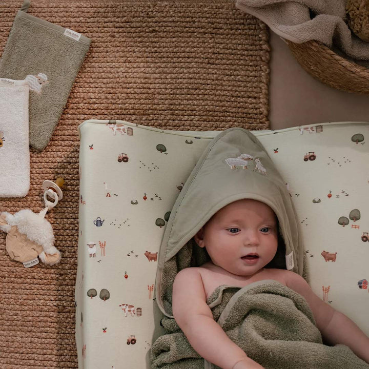 Little Dutch Embroidered Washcloths Set - Little Farm-Washcloths-Little Farm-One Size | Natural Baby Shower