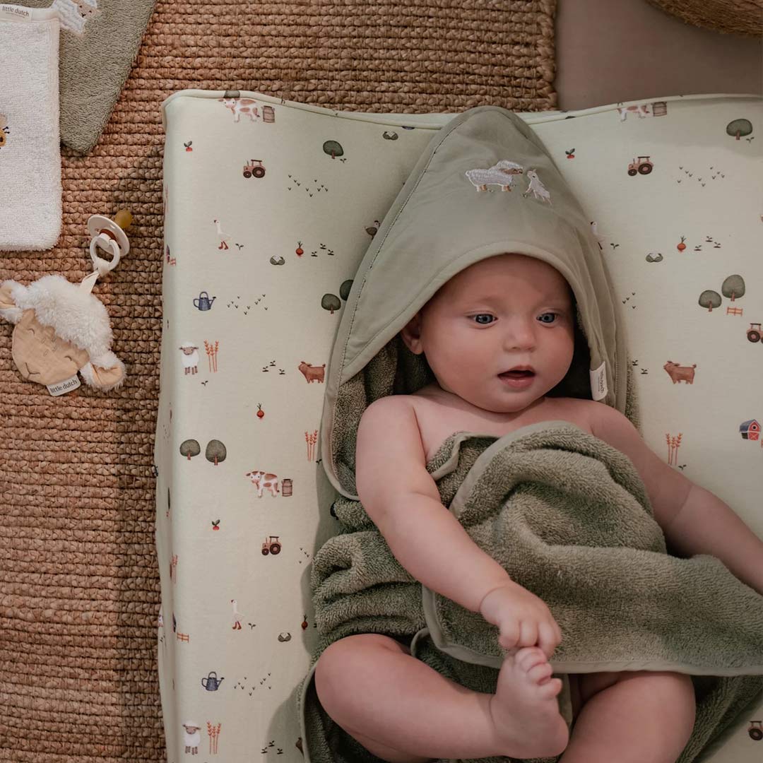 Little Dutch Hooded Towel - Little Farm-Bath Towels-Little Farm-75x75 | Natural Baby Shower