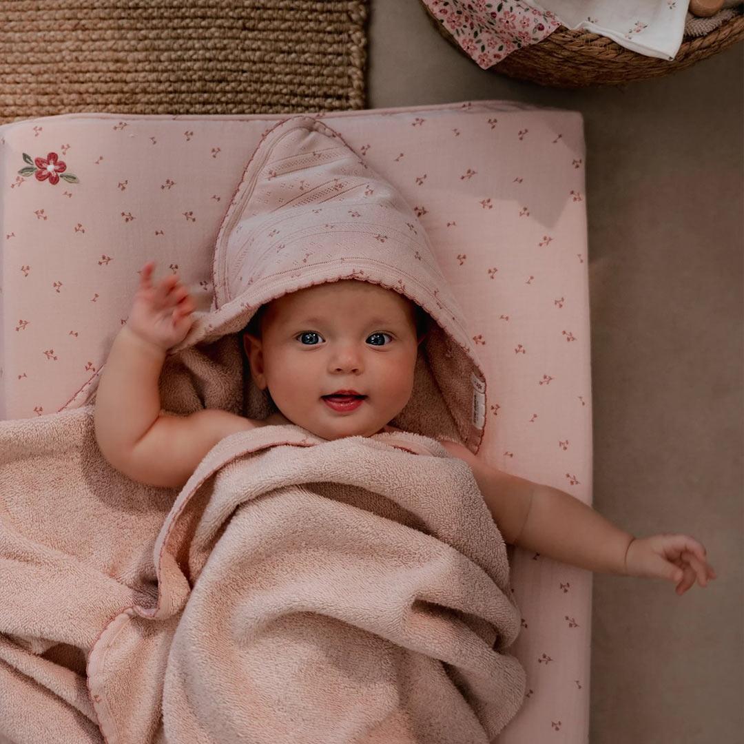 Little Dutch Hooded Towel - Pure Blossom-Bath Towels-Pure Blossom-75x75 | Natural Baby Shower