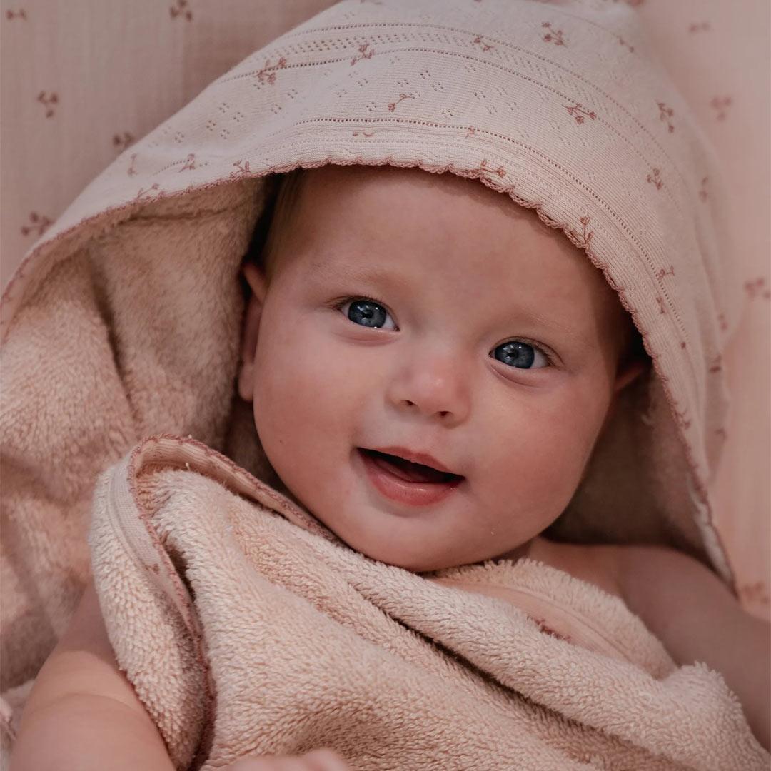 Little Dutch Hooded Towel - Pure Blossom-Bath Towels-Pure Blossom-75x75 | Natural Baby Shower