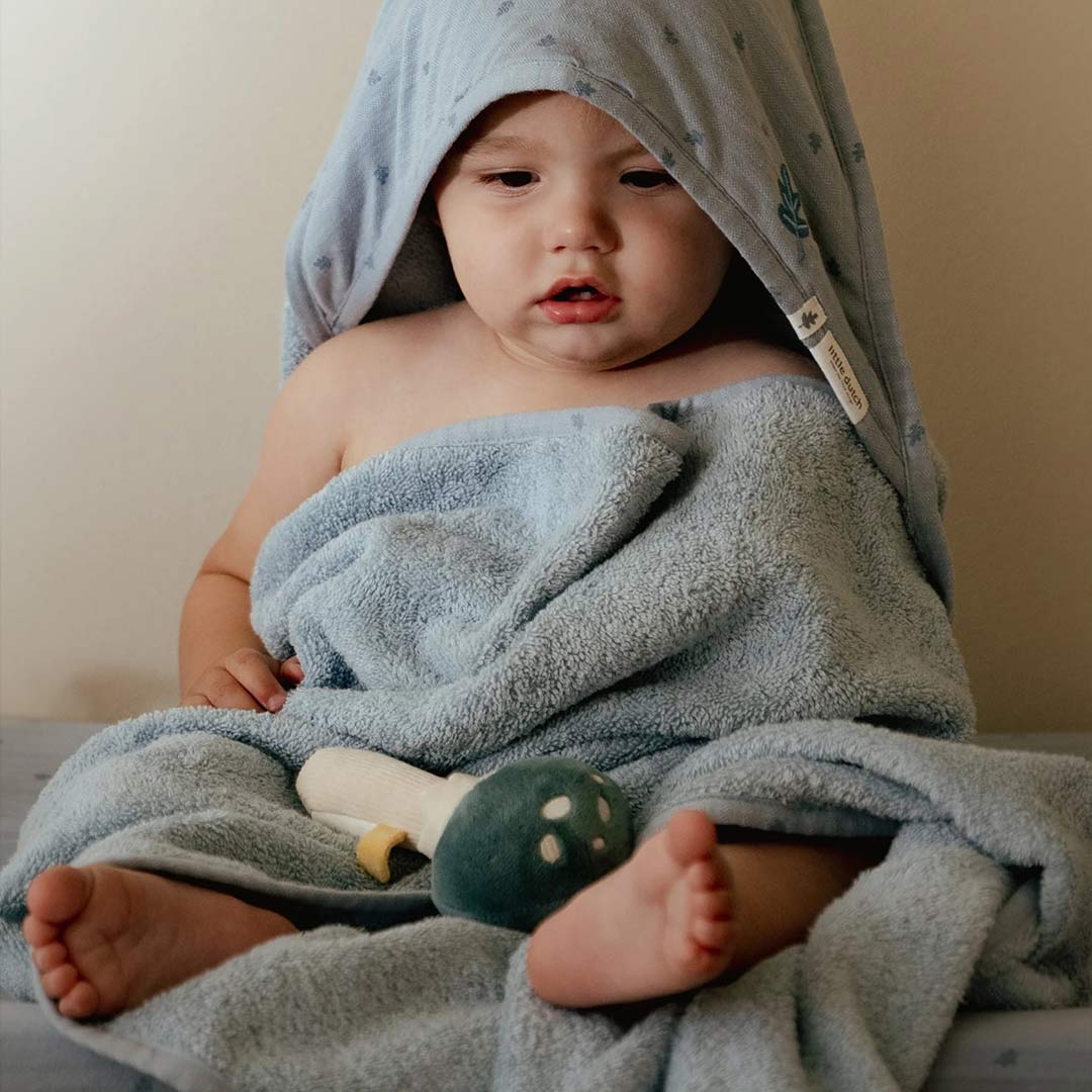 Little Dutch Hooded Towel - Pure Denim Blue-Bath Towels-Pure Denim Blue-75x75 | Natural Baby Shower