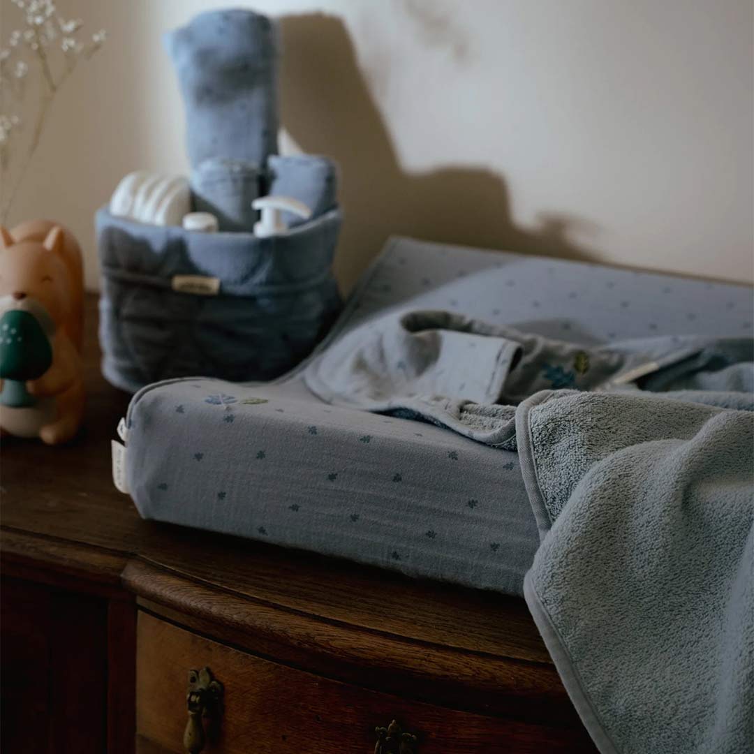 Little Dutch Hooded Towel - Pure Denim Blue-Bath Towels-Pure Denim Blue-75x75 | Natural Baby Shower