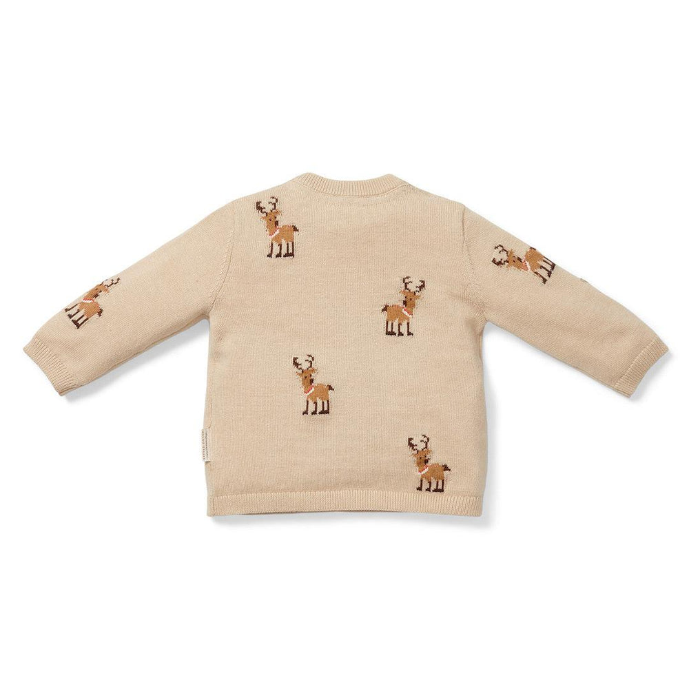 Little Dutch Knitted Christmas Sweater - Reindeers-Jumpers + Sweatshirts-Reindeers-2-4m | Natural Baby Shower