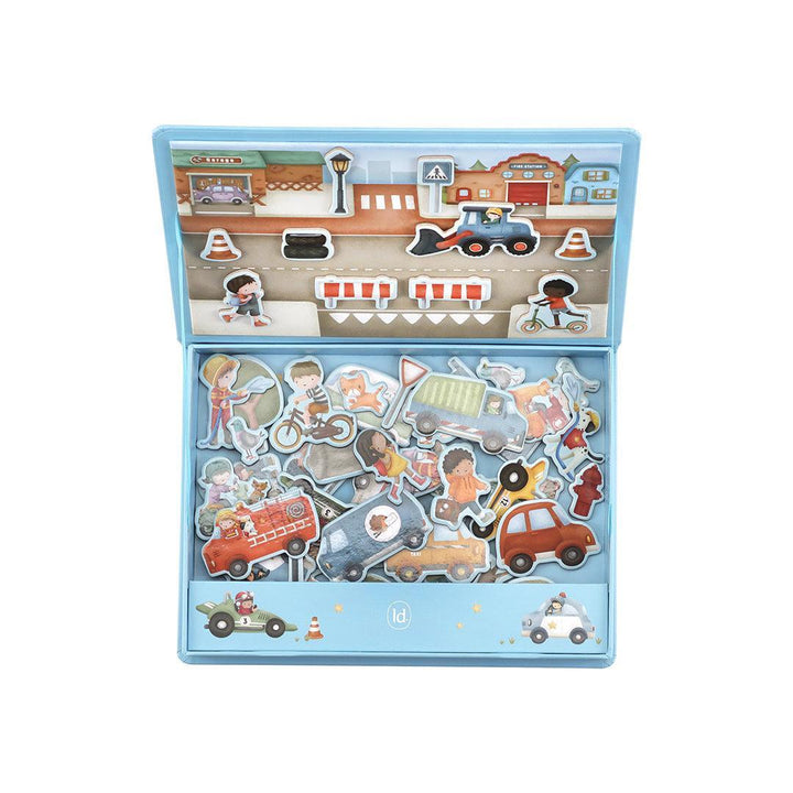 Little Dutch Magnetic Play Board - Jim’s Vehicles-Puzzles + Games- | Natural Baby Shower