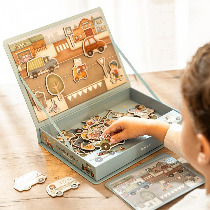 Little Dutch Magnetic Play Board - Jim’s Vehicles-Puzzles + Games- | Natural Baby Shower