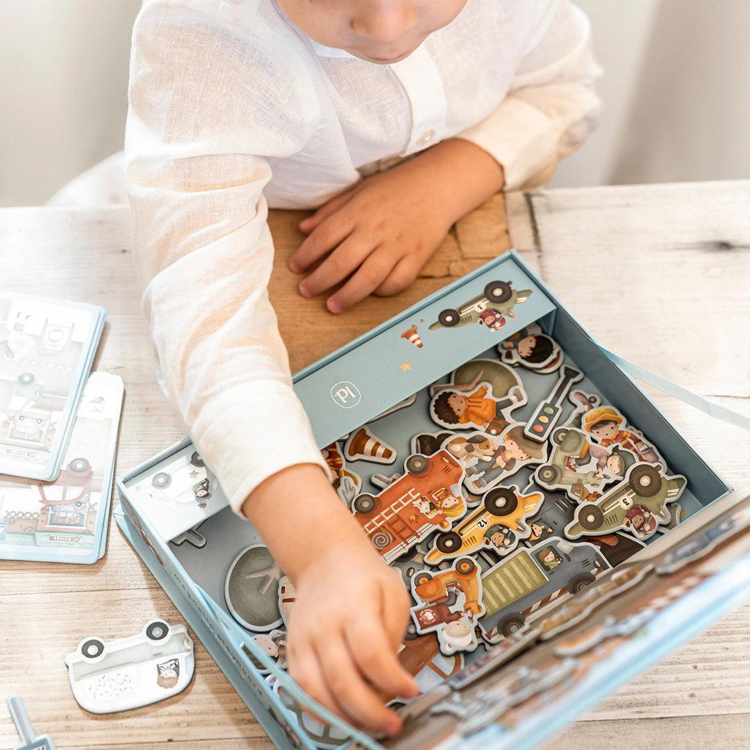 Little Dutch Magnetic Play Board - Jim’s Vehicles-Puzzles + Games- | Natural Baby Shower