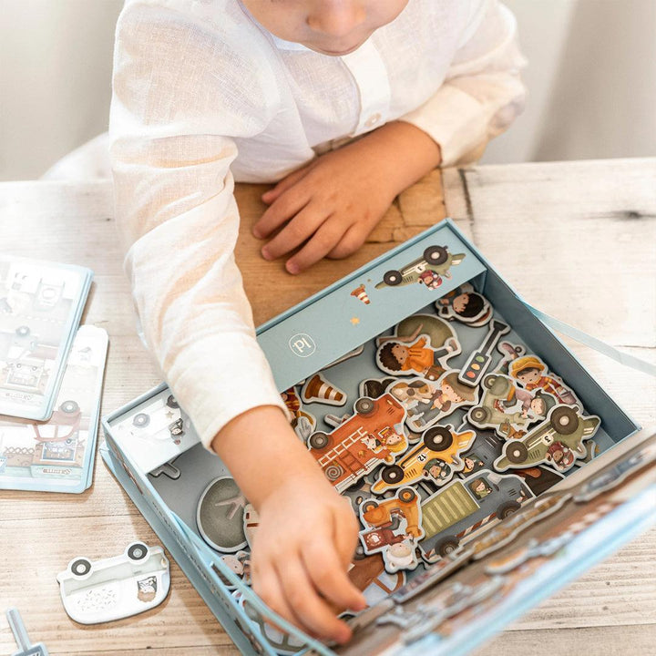 Little Dutch Magnetic Play Board - Jim’s Vehicles-Puzzles + Games- | Natural Baby Shower