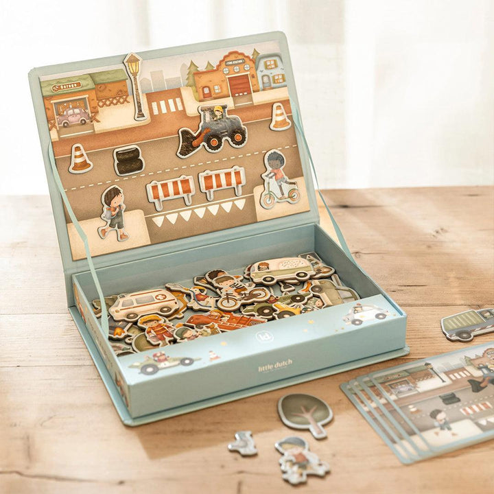 Little Dutch Magnetic Play Board - Jim’s Vehicles-Puzzles + Games- | Natural Baby Shower