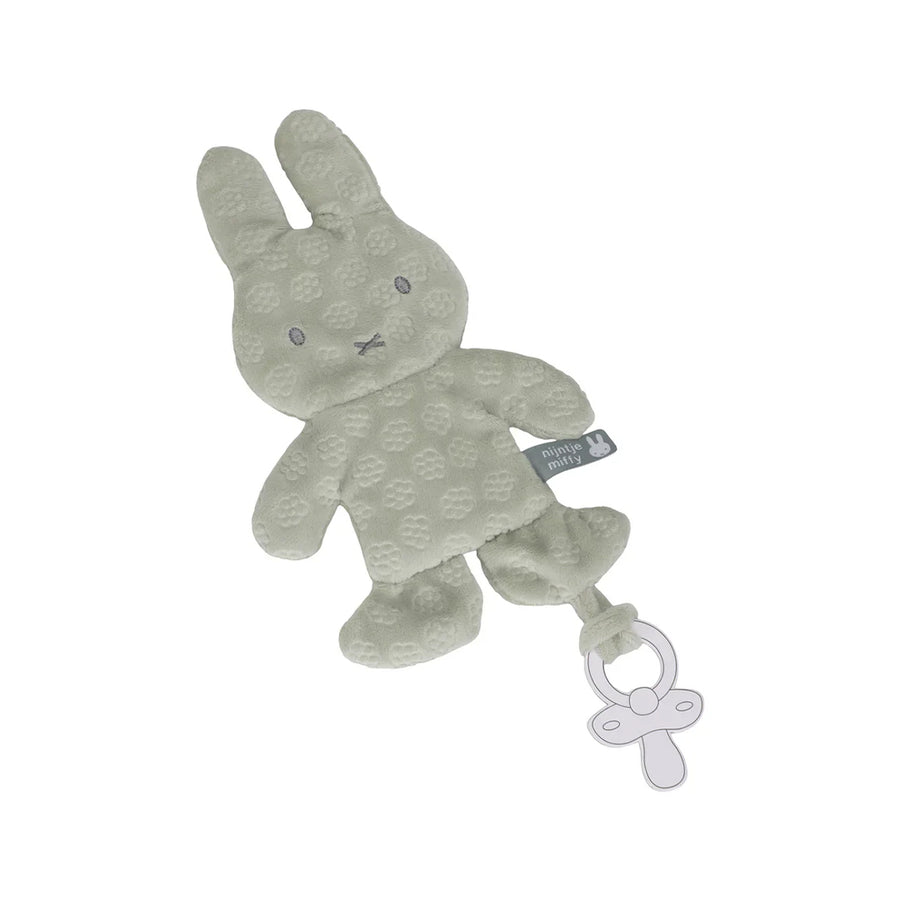 Little Dutch Miffy Crinkle Dummycloth - Green Flowers-Pacifier Cloths-Green Flowers- | Natural Baby Shower