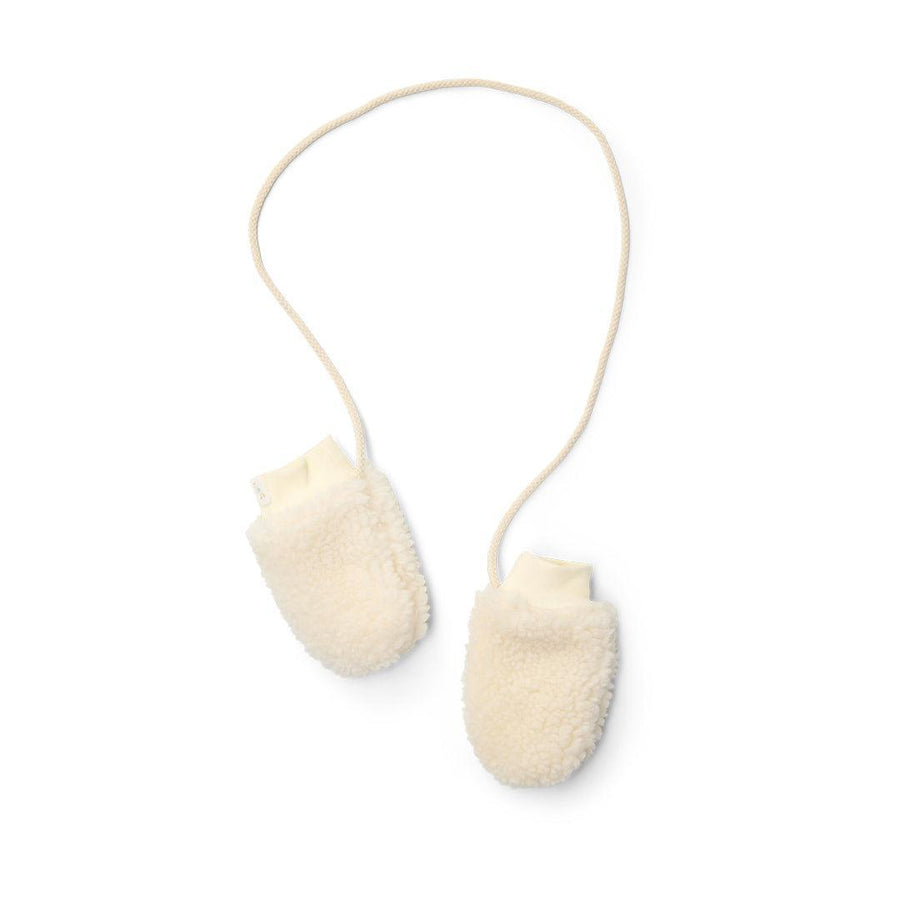Little Dutch Teddy Mittens - Off White-Gloves + Mittens-Off White-0-3m | Natural Baby Shower