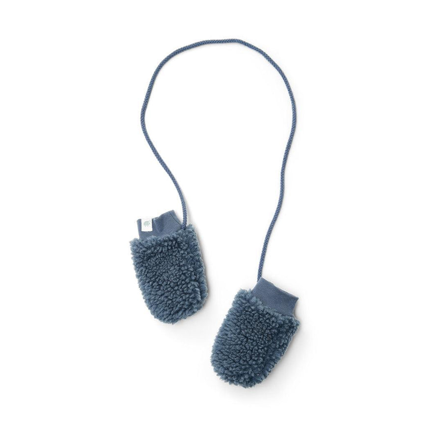 Little Dutch Teddy Mittens - Stone Blue-Gloves + Mittens-Stone Blue-0-3m | Natural Baby Shower