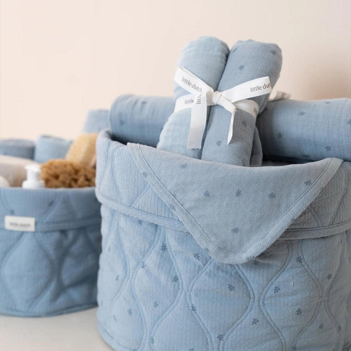 Little Dutch Muslin Swaddles - Pure Denim Blue-Swaddling Wraps-Pure Denim Blue-70x70 | Natural Baby Shower