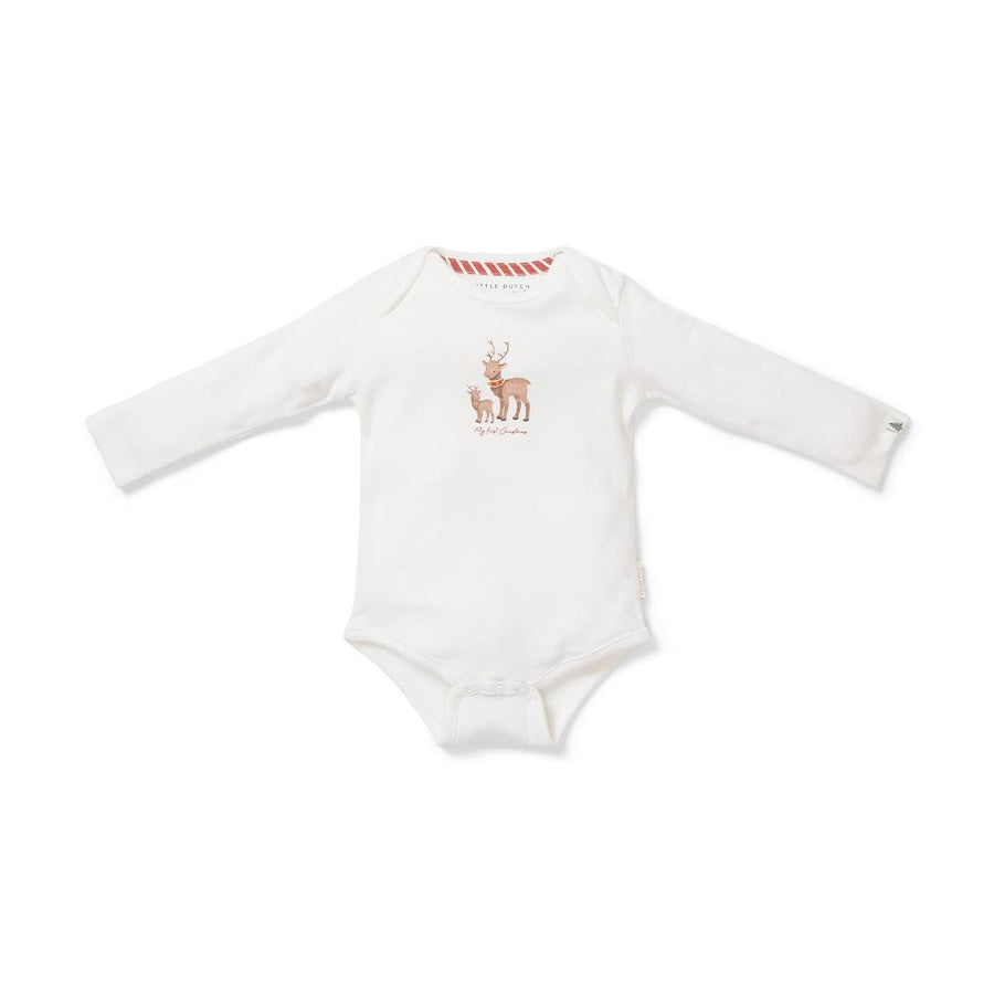 Little Dutch My First Christmas Bodysuit - Soft White-Bodysuits-Soft White-0-2m | Natural Baby Shower