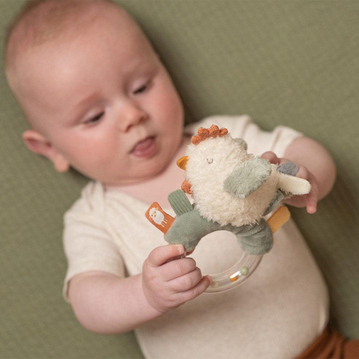 Little Dutch Ring Rattle - Little Farm - Chicken-Rattles-Little Farm-Chicken | Natural Baby Shower