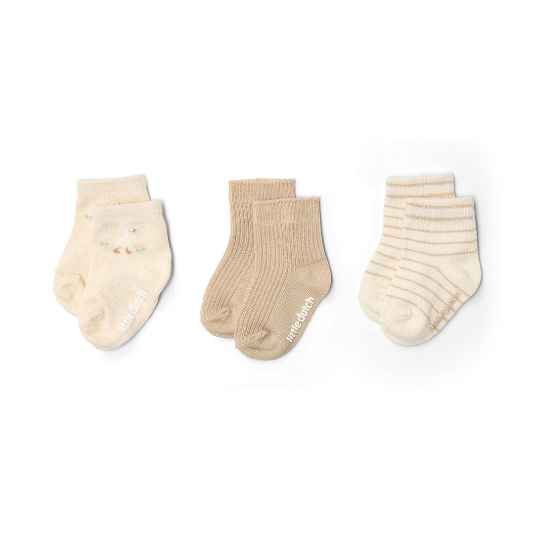 Little Dutch 3-Pack Socks - Multi-Socks-Multi-0-3m | Natural Baby Shower