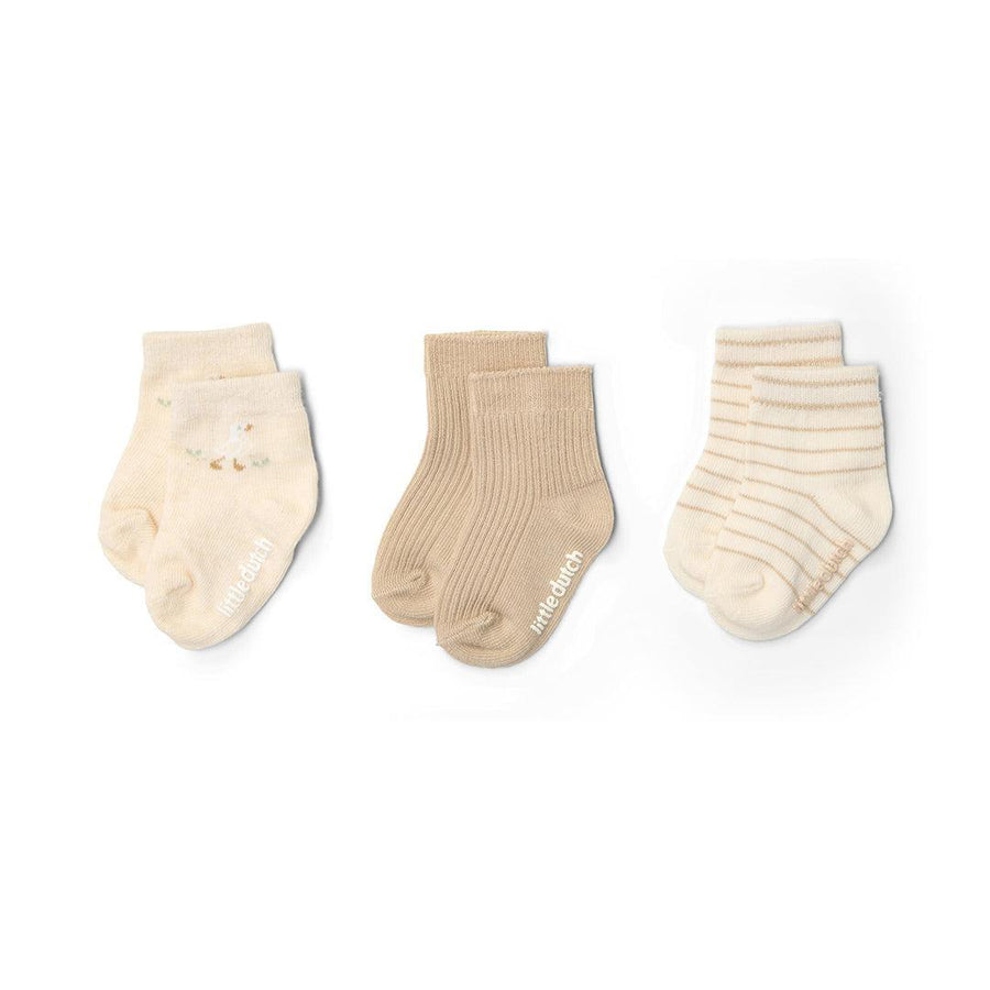 Little Dutch 3-Pack Socks - Multi-Socks-Multi-0-3m | Natural Baby Shower