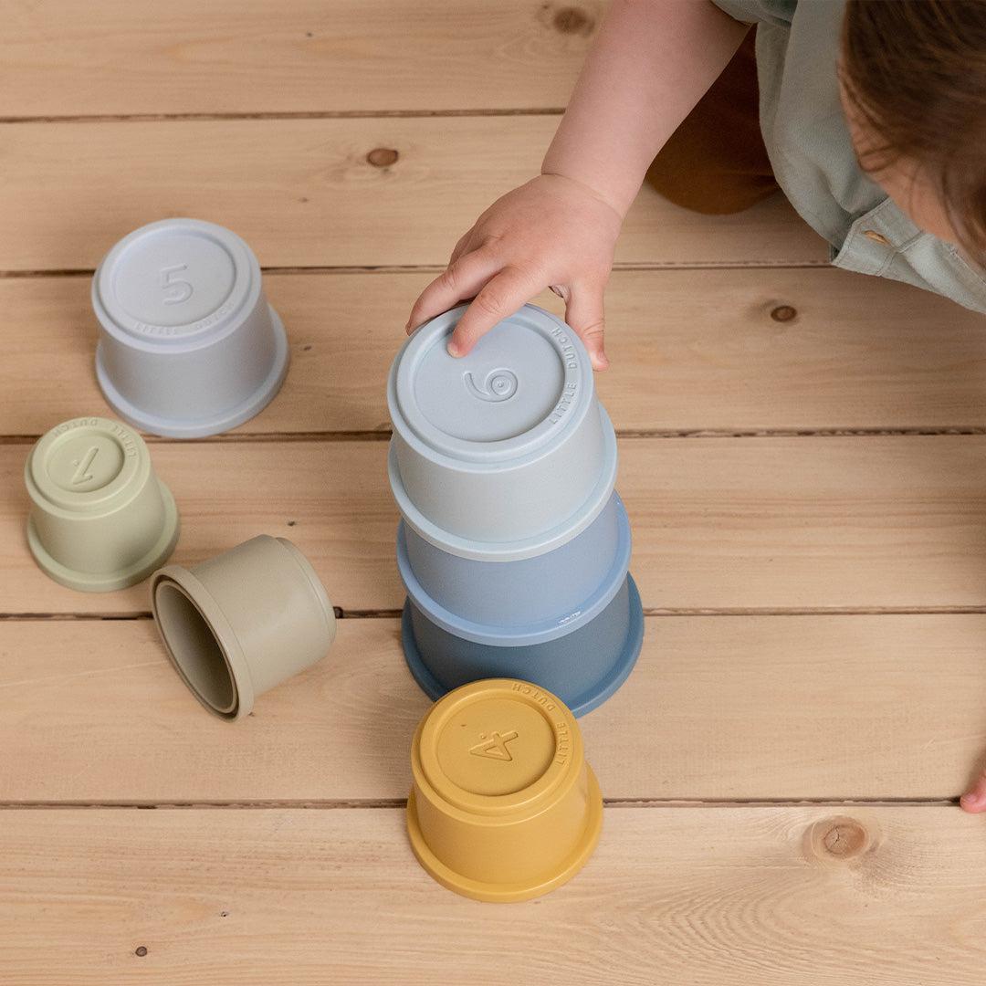 Little Dutch Stacking Cups - Blue-Stacking Toys-Blue- | Natural Baby Shower