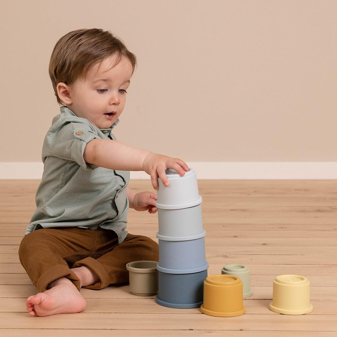 Little Dutch Stacking Cups - Blue-Stacking Toys-Blue- | Natural Baby Shower