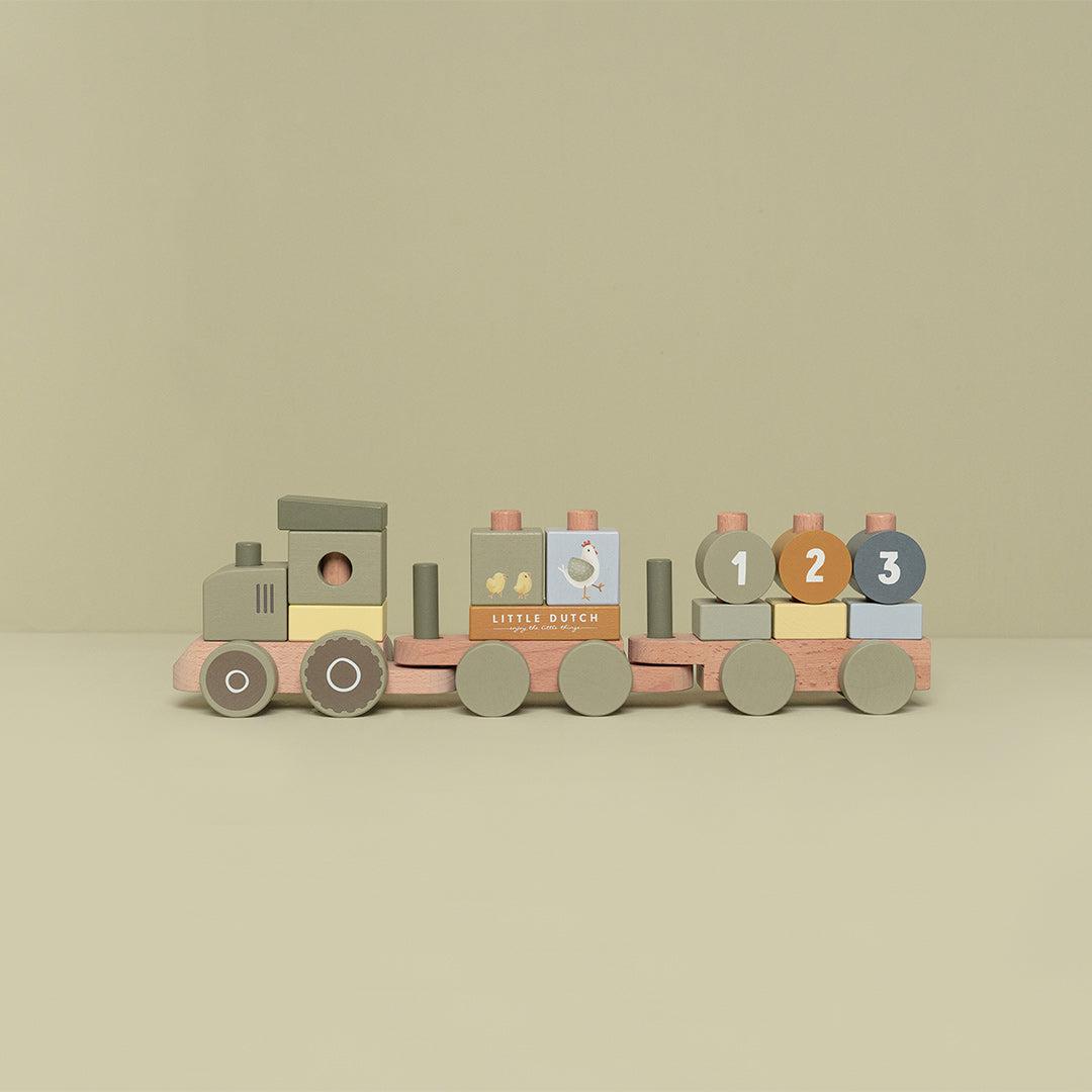 Little Dutch Stacking Train - Little Farm - Tractor-Stacking Toys-Little Farm-Tractor | Natural Baby Shower
