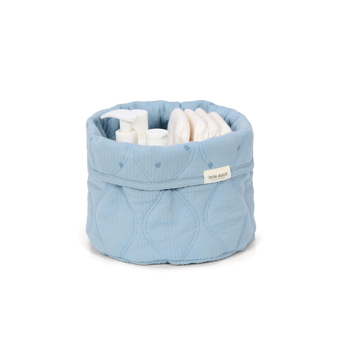 Little Dutch Storage Basket Small - Pure Denim Blue-Storage Baskets-Pure Denim Blue-Small | Natural Baby Shower