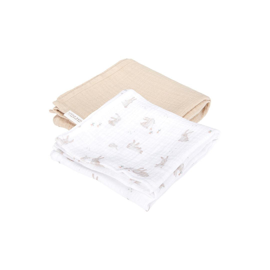 Little Dutch Muslin Swaddles Set - Baby Bunny/Beige-Swaddling Wraps-Baby Bunny/Beige- | Natural Baby Shower